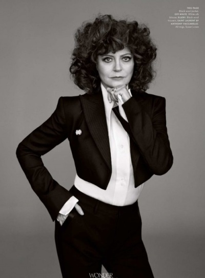 Сьюзен Сарандон в черно-белой фотосессии для глянца