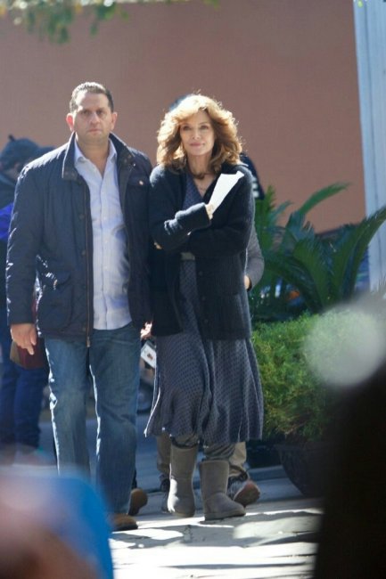 Мишель Пфайффер на съемках фильма "Человек-муравей и Оса"